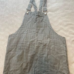 Once worn gingham print overall dress